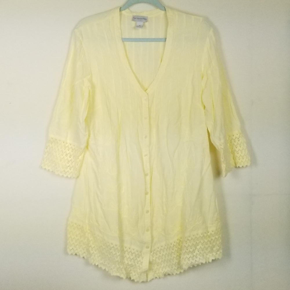 Soft Surroundings Yellow Tunic Blouse